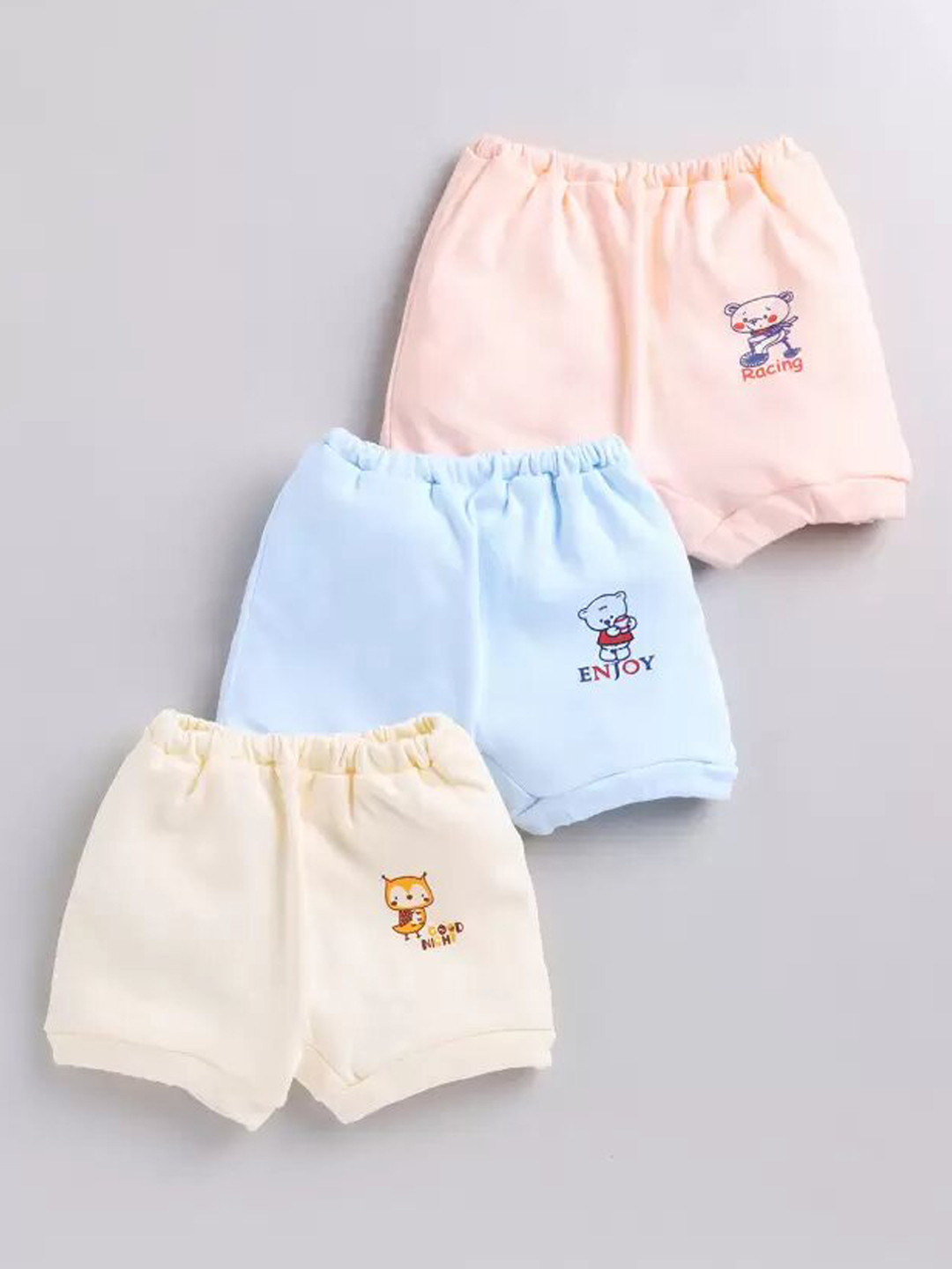 Redden Girls Assorted Pack Of 3 Cotton Mid-Rise Basic Briefs