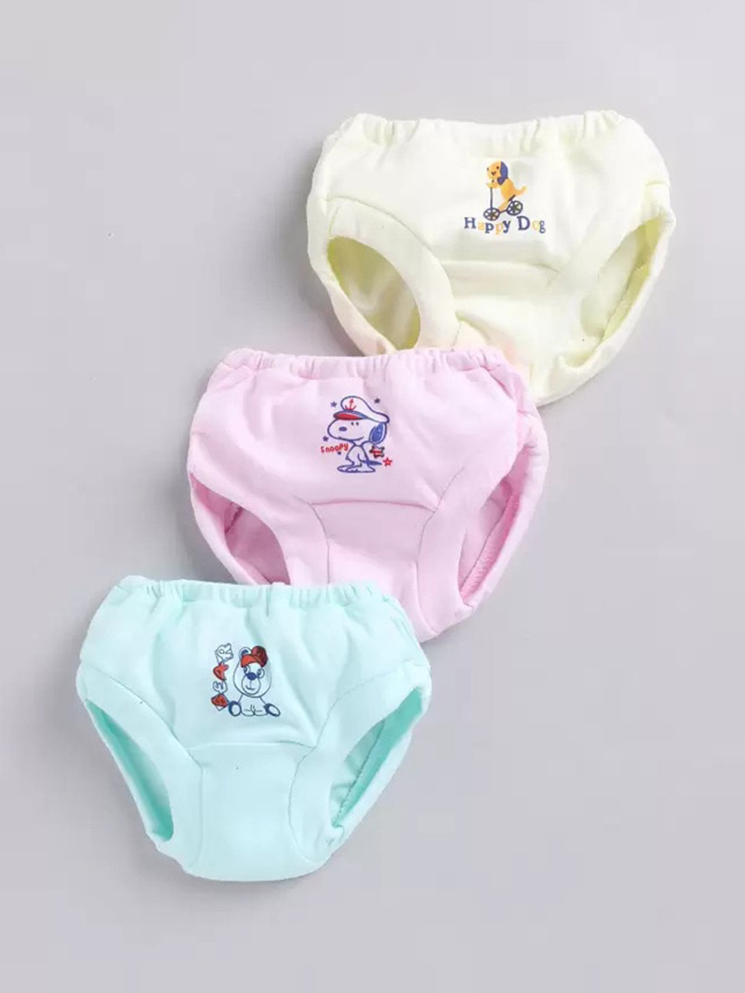 Redden Infant Girls Assorted Pack Of 3 Printed Anti Microbial Cotton Hipster Briefs