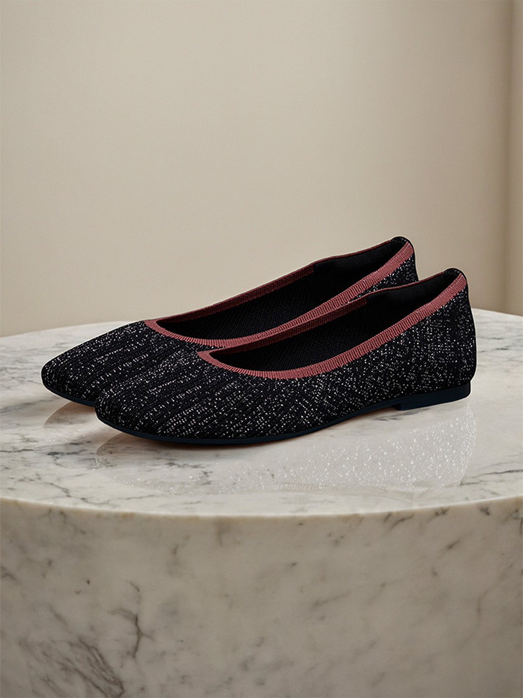 NEEMANS Women Textured Square Toe Mesh Loafers