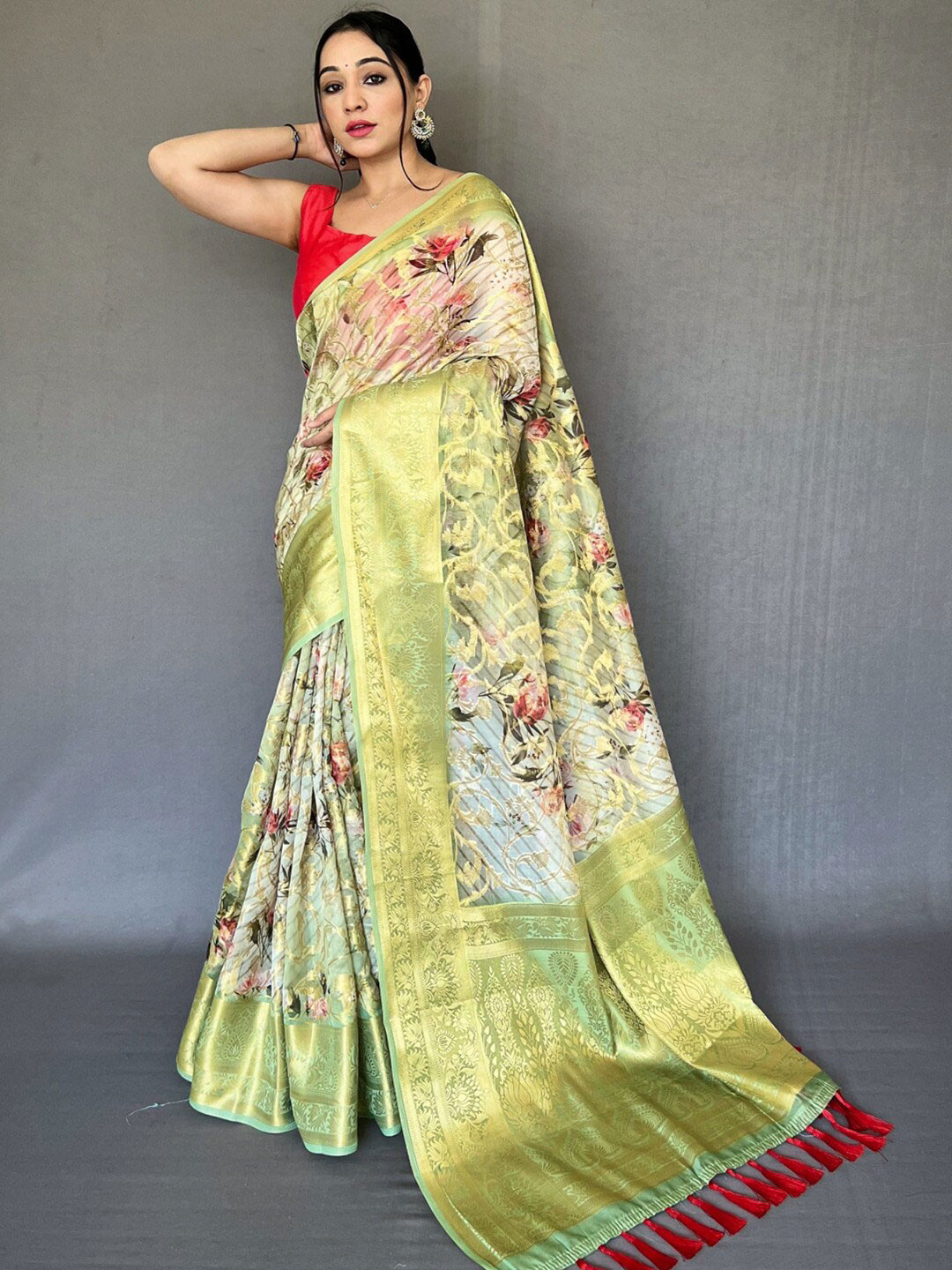 SGF11 Woven Design Zari Art Silk Pochampally Saree