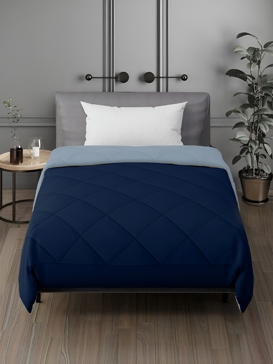 Aura Blue AC Room 150 GSM Single Bed Quilt
