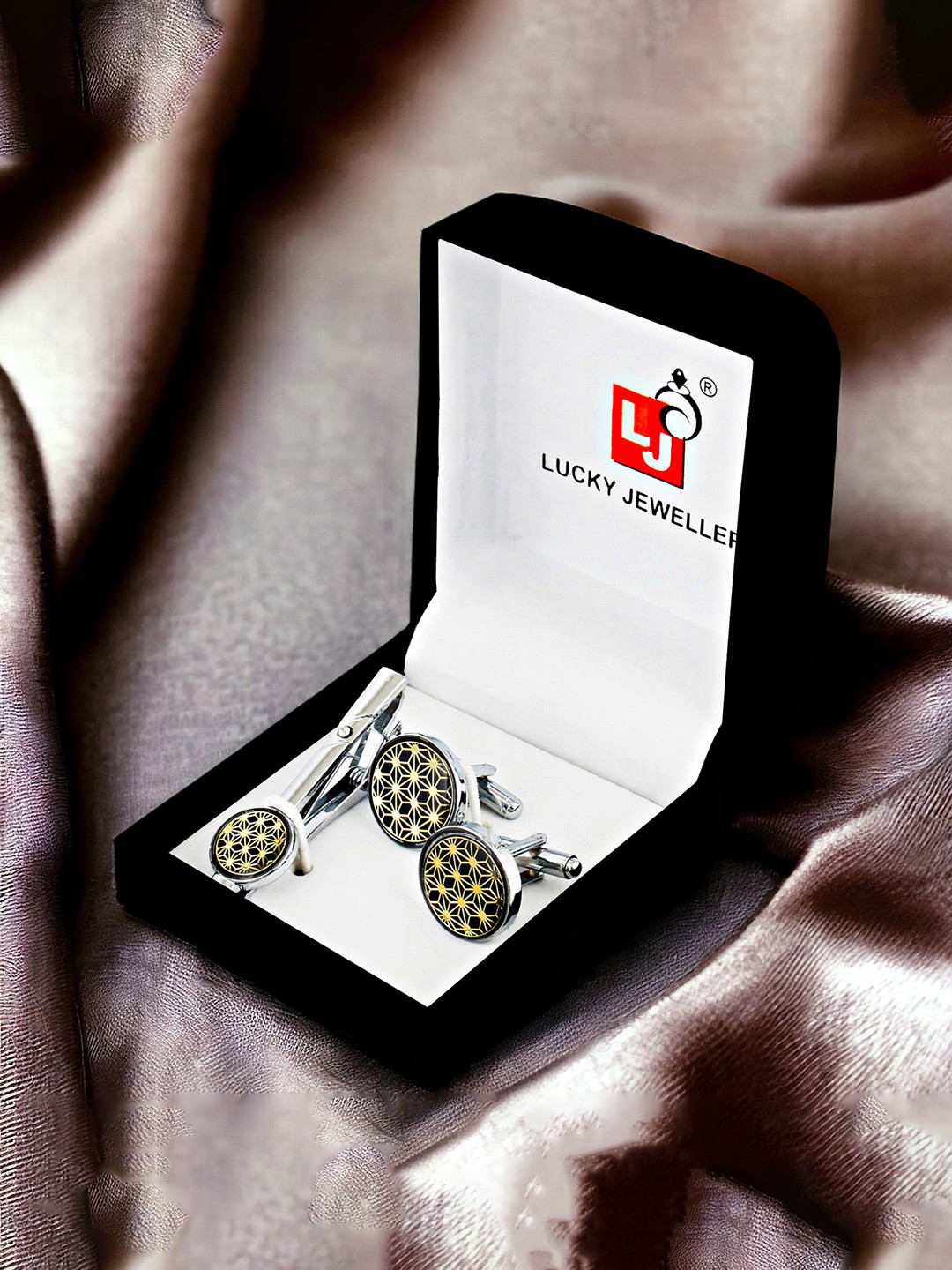 LUCKY JEWELLERY 2-Pcs Silver-Plated Accessory Gift Set