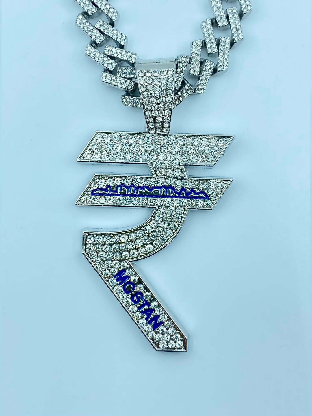 VAGHBHATT Men Silver-Plated Rupee Shaped Pendants With Chains