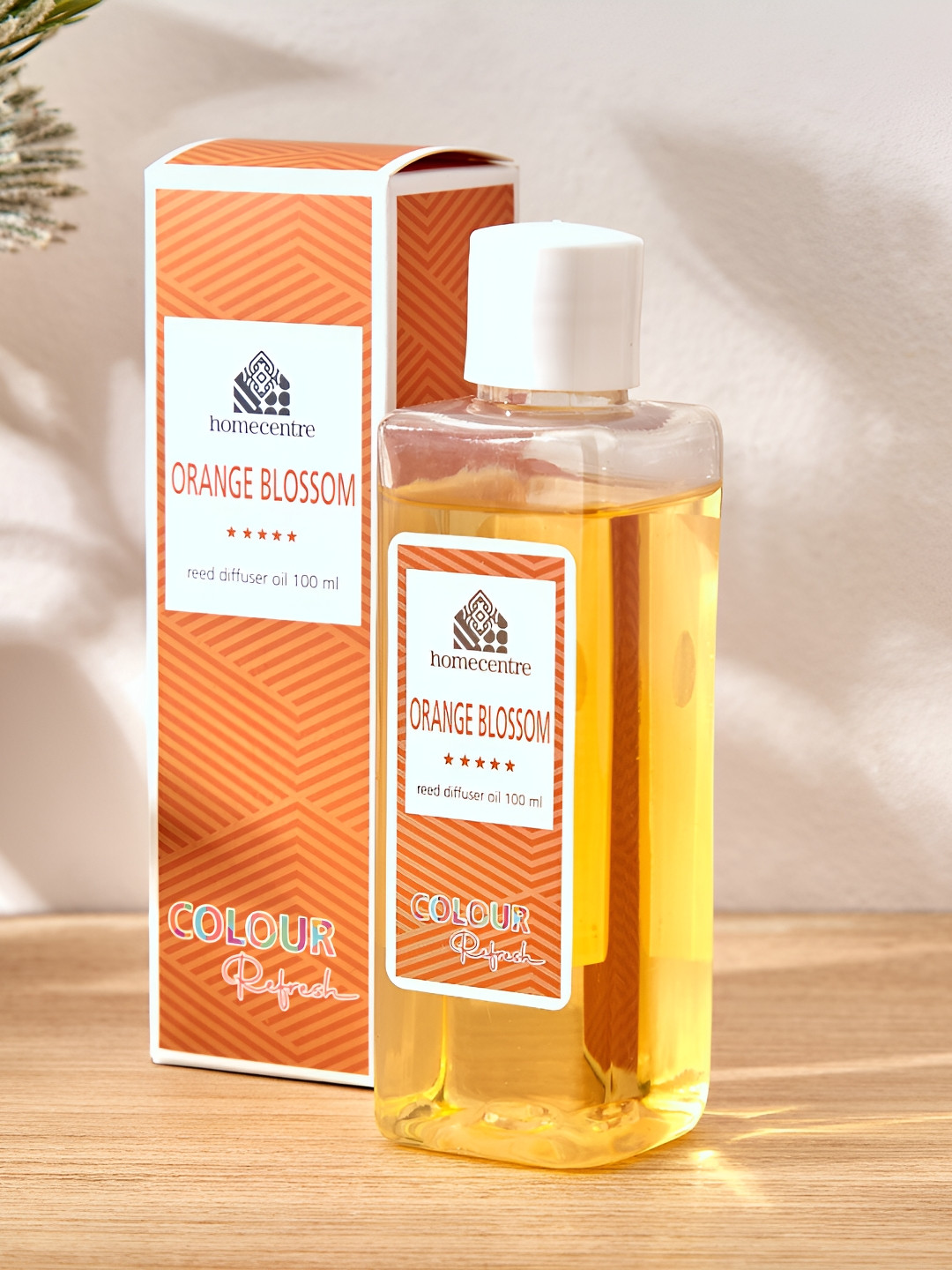 Home Centre Orange Coloured Blossom Reed Diffuser Oil -100ml