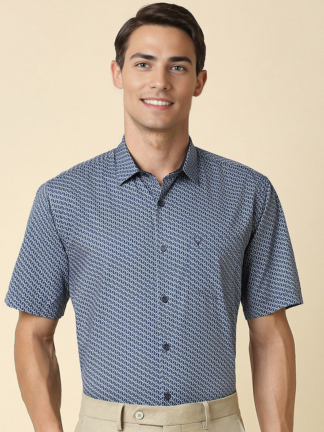 Allen Solly Men Slim Fit Opaque Printed Formal Shirt