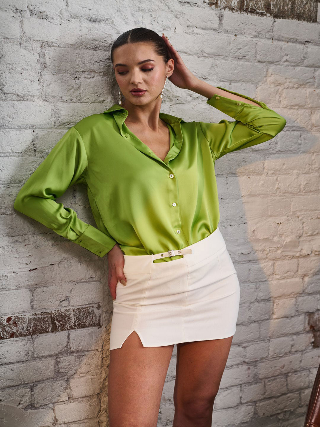 DELAN Women Relaxed Opaque Party Shirt