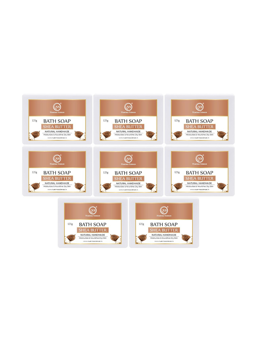 Nuerma Science Set Of 8 Natural Handmade Shea Butter Bath Soap - 12g Each