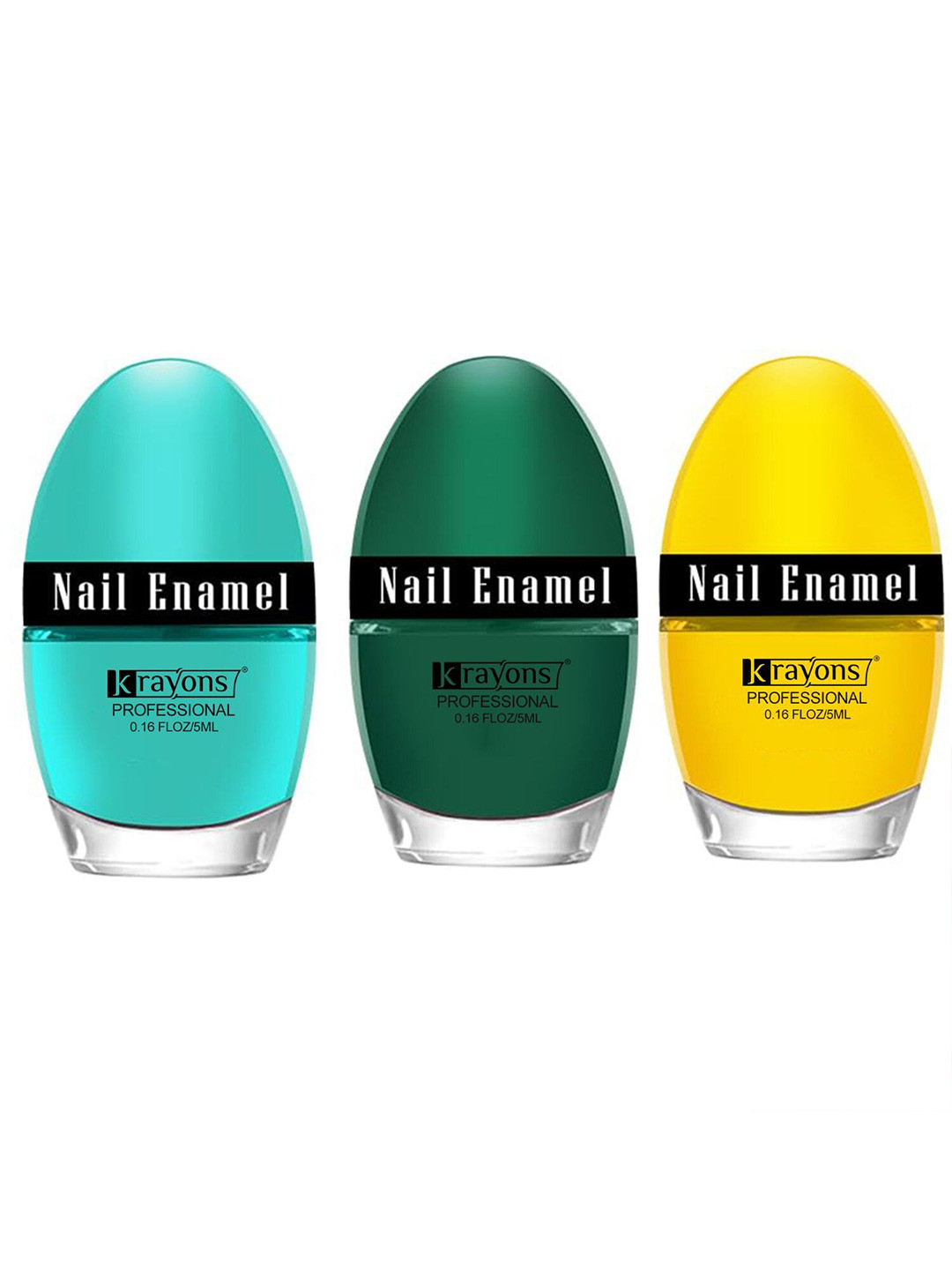 krayons Set of 3 High Shine Glossy Nail Enamel 5ml Each - Shade 9, 38, 41
