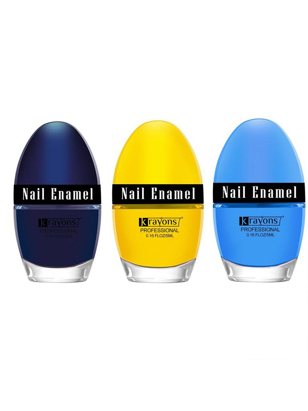 krayons Set of 3 High Shine Glossy Nail Enamel 5ml Each - Shade 39, 41, 64