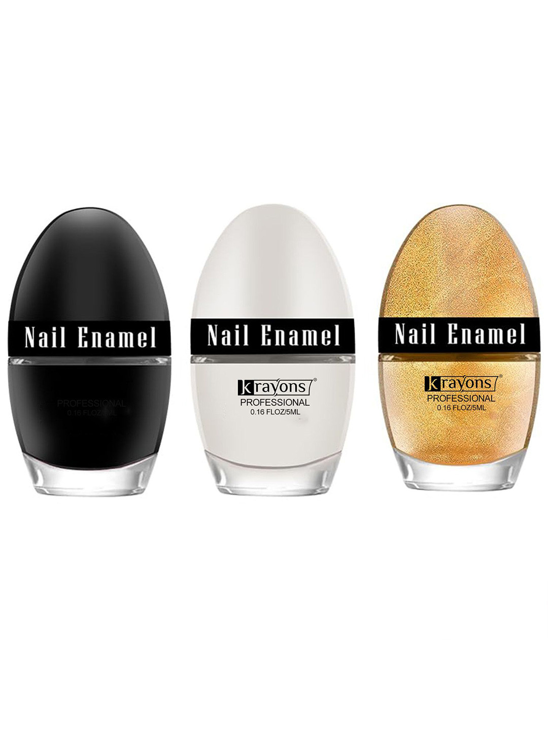 krayons Set of 3 High Shine Glossy Nail Enamel 5ml Each - Shade 42, 47, 77