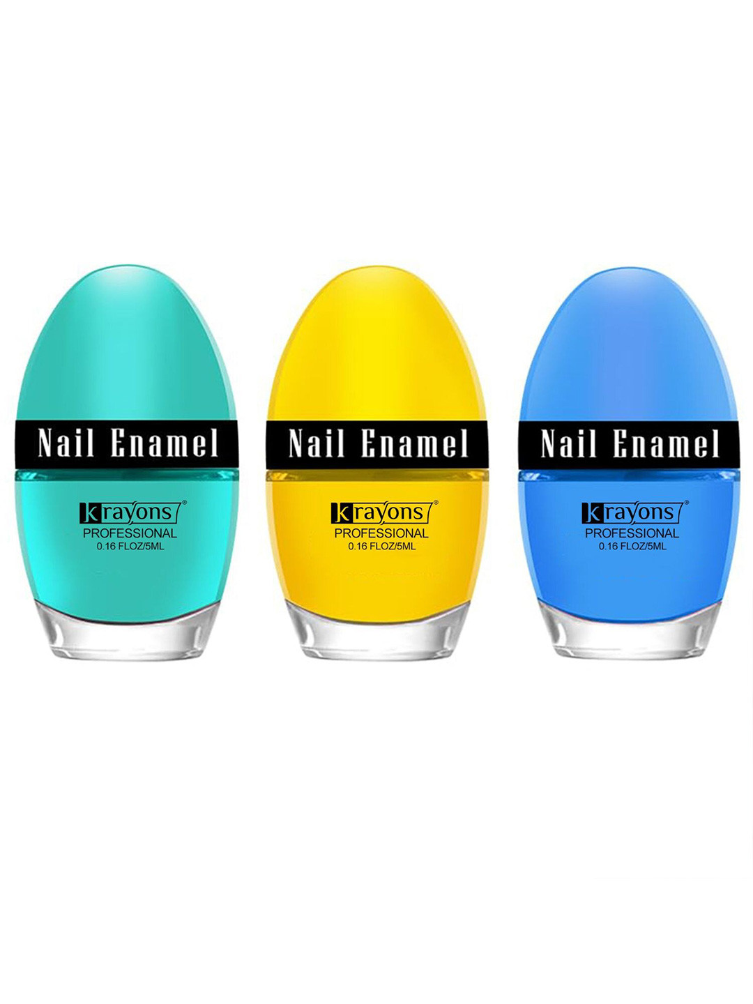 krayons Set of 3 High Shine Glossy Nail Enamel 5ml Each - Shade 09, 41, 64