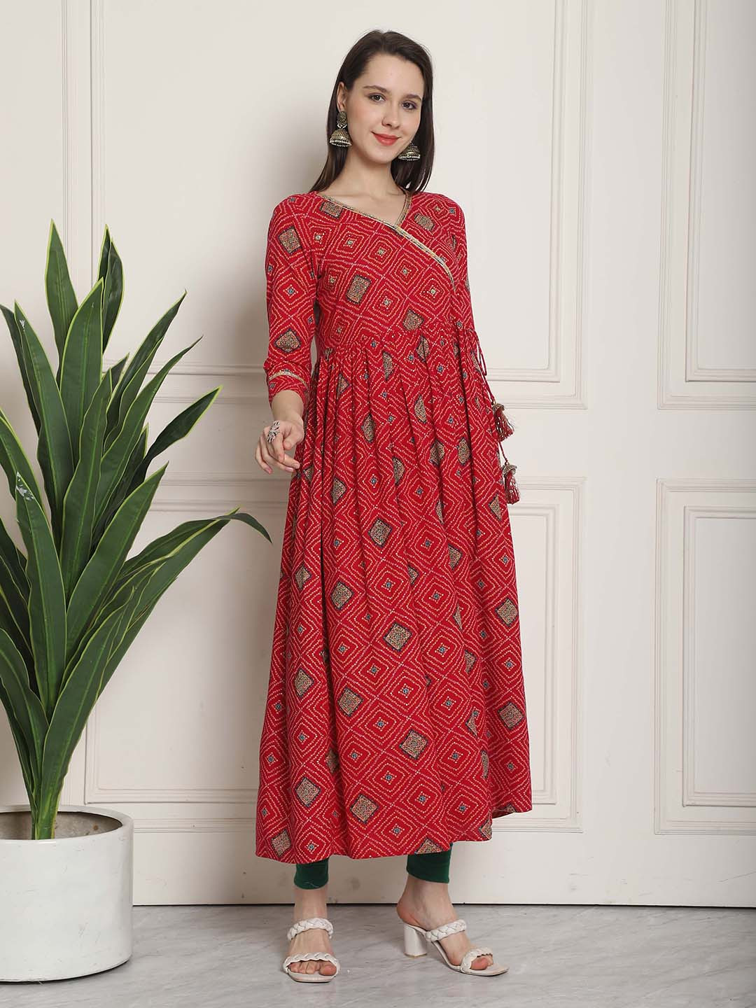 Rajnandini Bandhani A-Line Angrakha Kurta