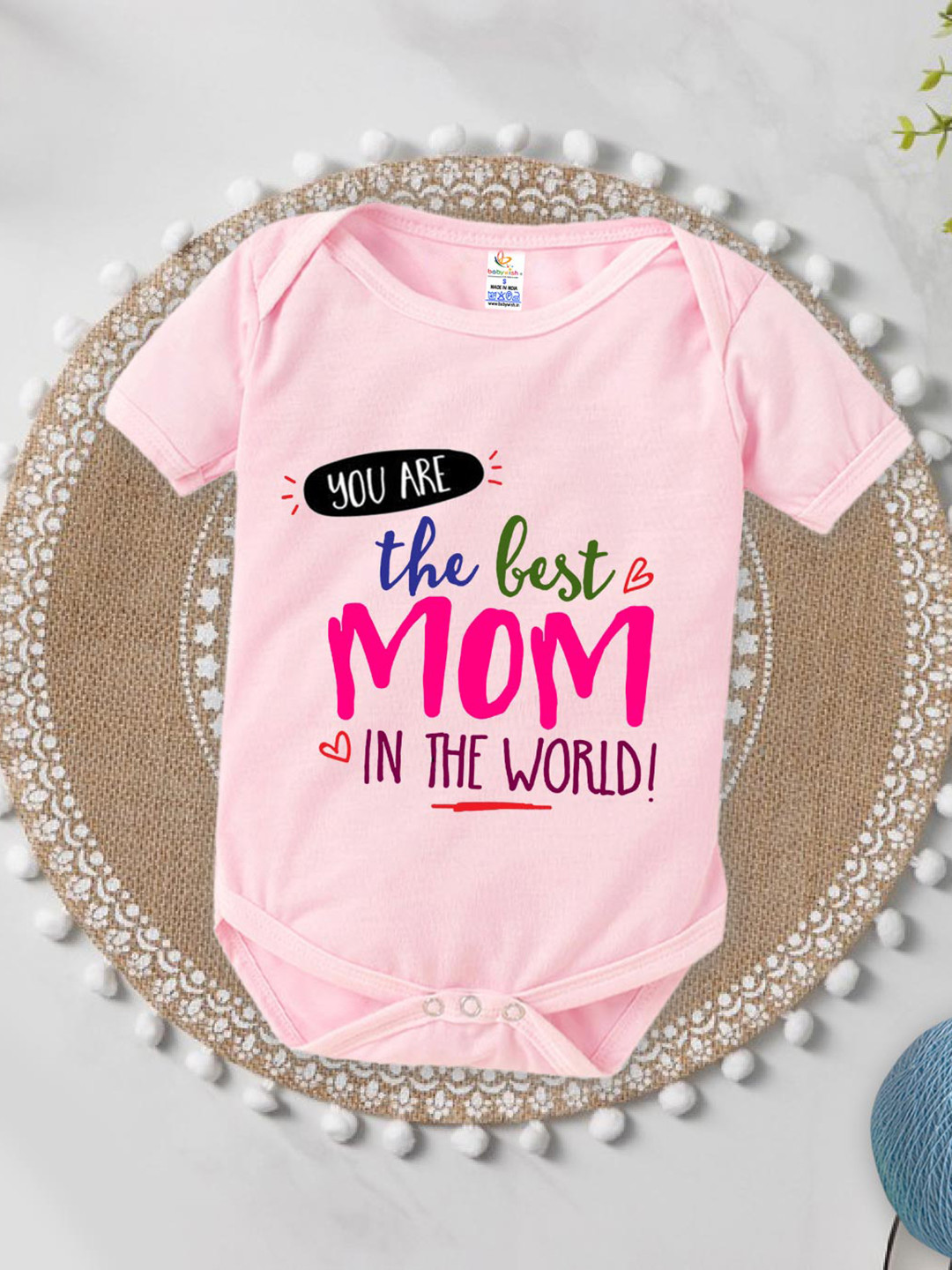 Babywish Infants Printed Cotton Mother's Day Special Bodysuit