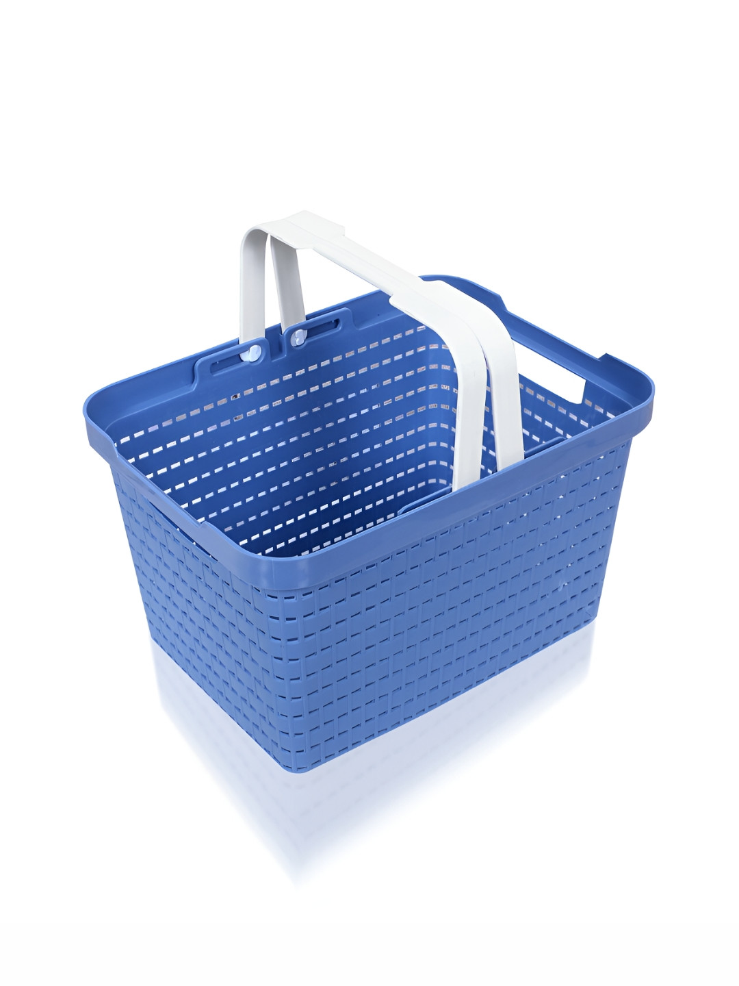 Kuber Industries Blue Plastic Storage Basket for Fruits, Picnic, Kitchen ,Stationery