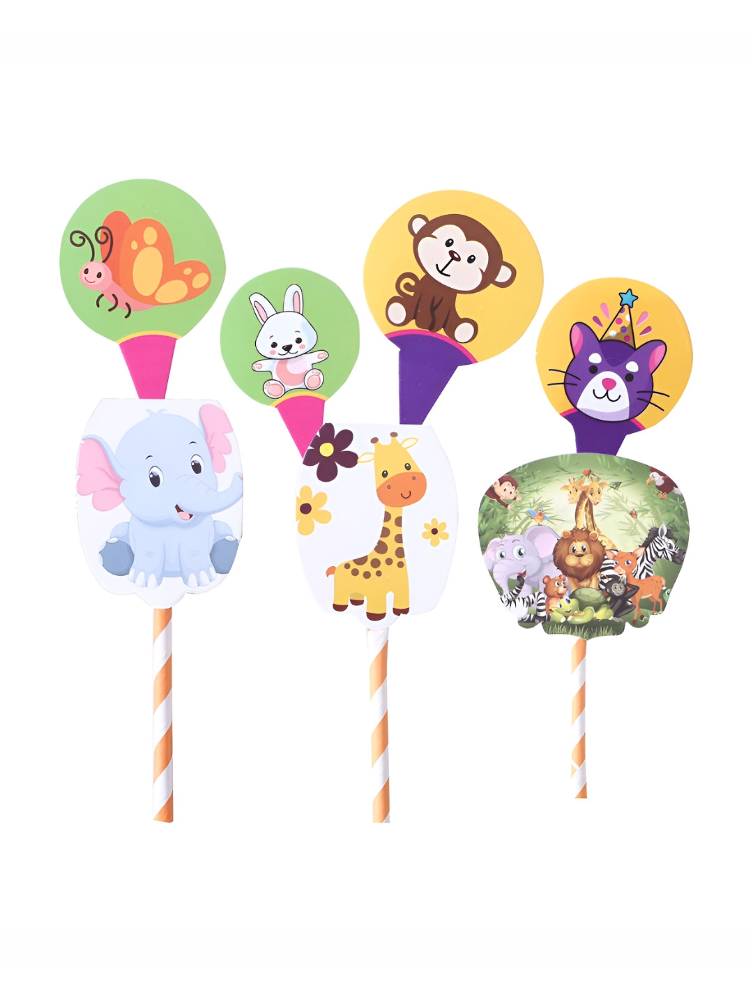 Kuber Industries 49 Pieces Green & Yellow Cupcake Toppers