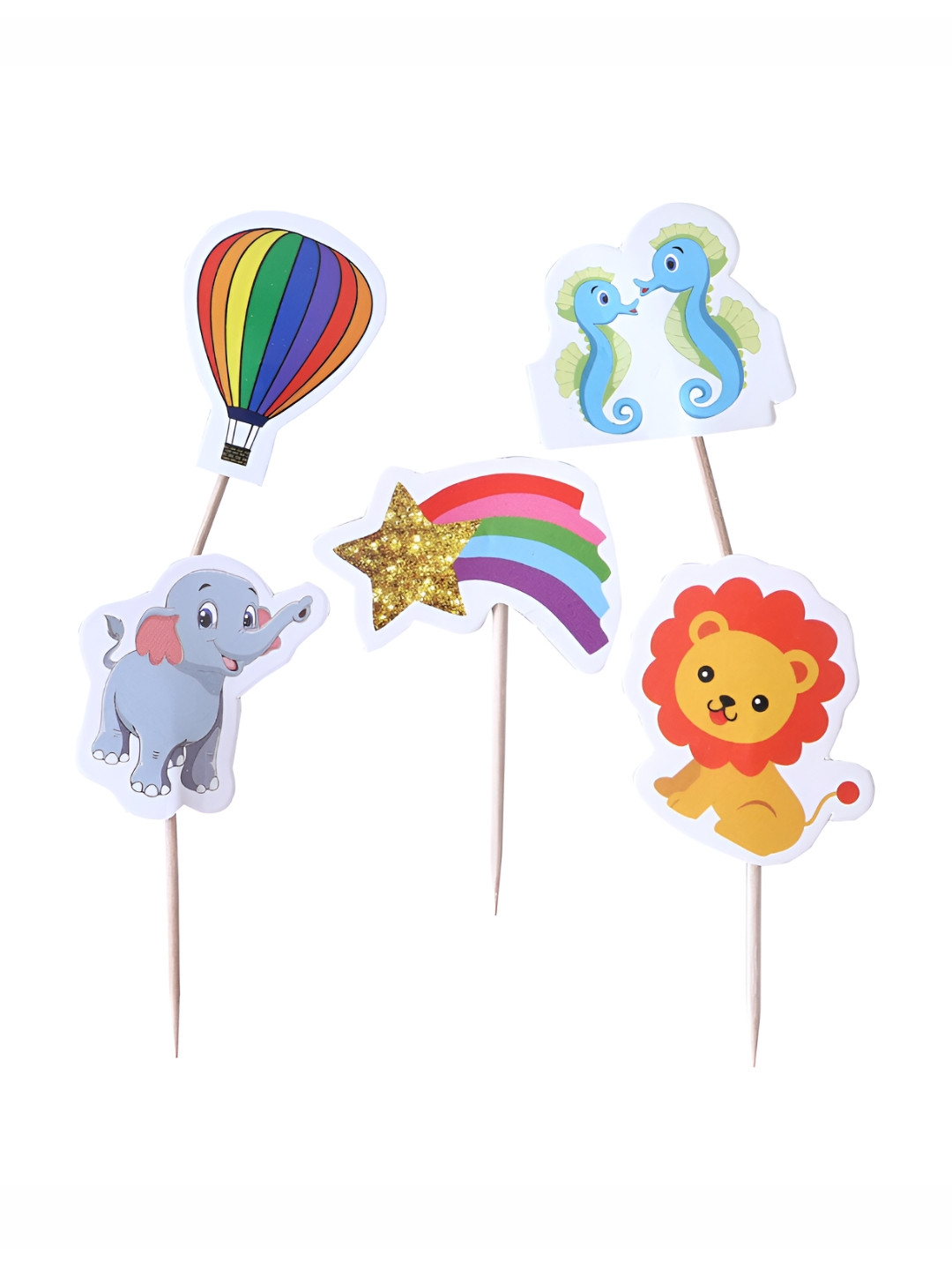 Kuber Industries 25 Pieces Blue & Orange-Coloured Cupcake Toppers