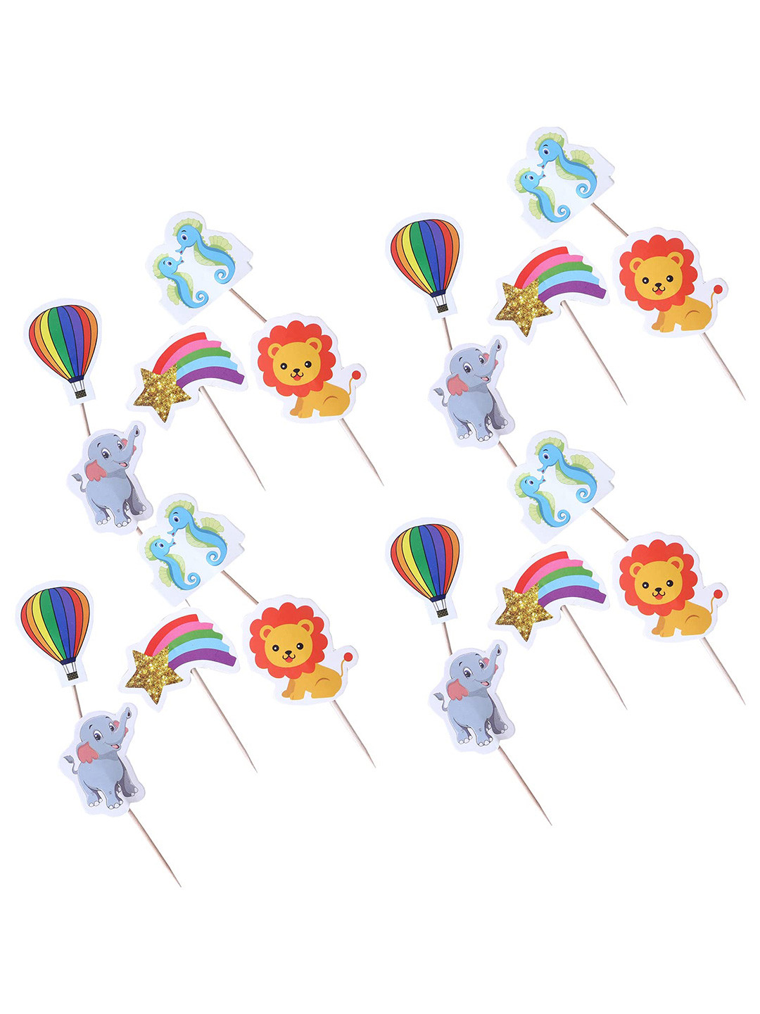 Kuber Industries 200-Pcs Pink & Blue Cardboard Cupcake Toppers