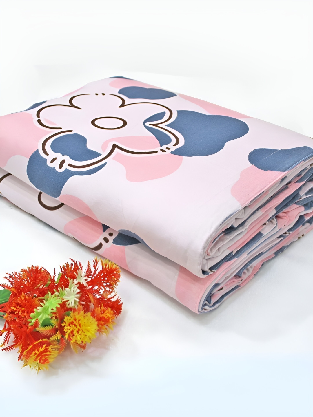 Aurave Olivia Pink & Blue Floral Microfiber Mild Winter 150 GSM Single Bed Dohar