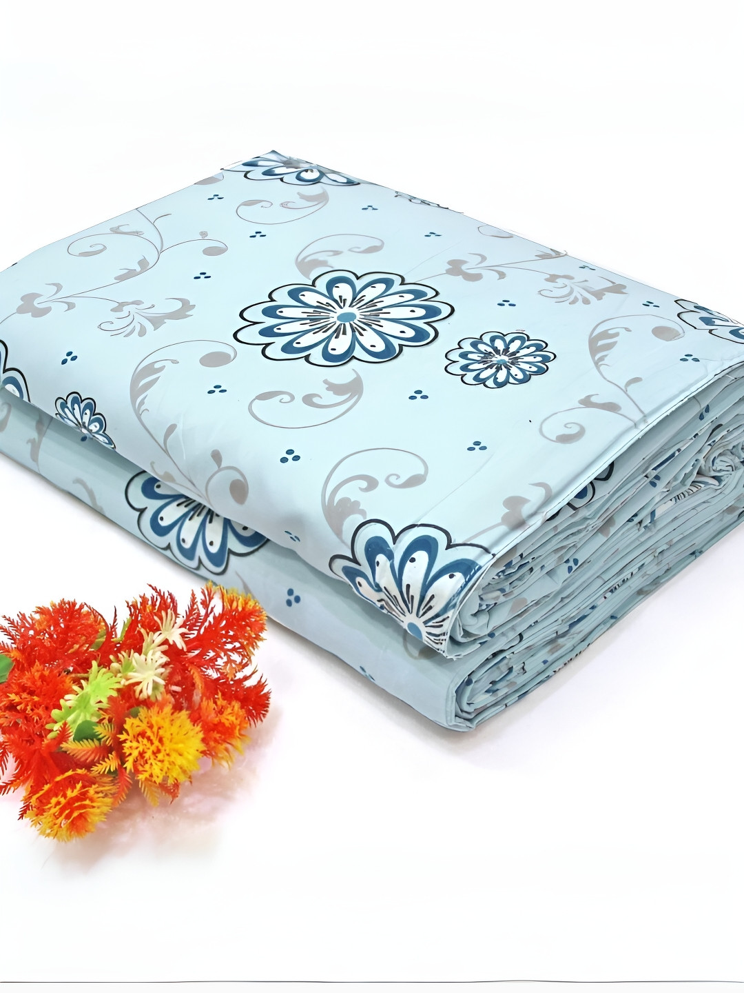 Aurave Olivia Blue & White Floral Microfiber Mild Winter 150 GSM Single Bed Dohar