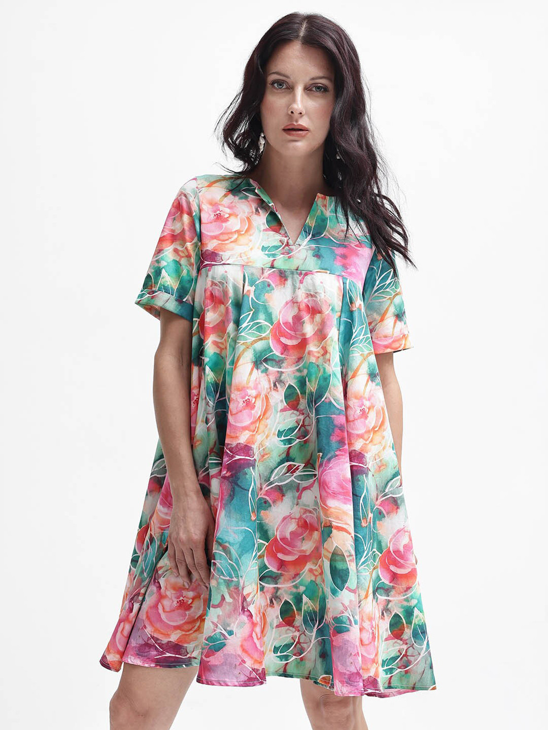 RAREISM Women Floral Print A-Line Dress