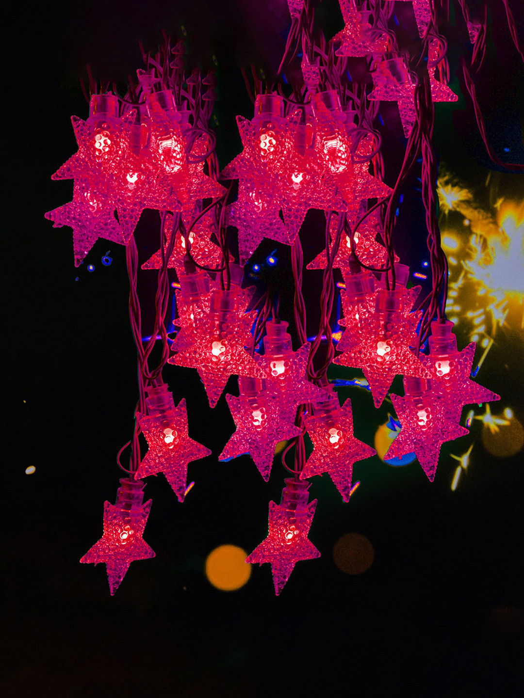 Kuber Industries Red Stars Fairy String Lights