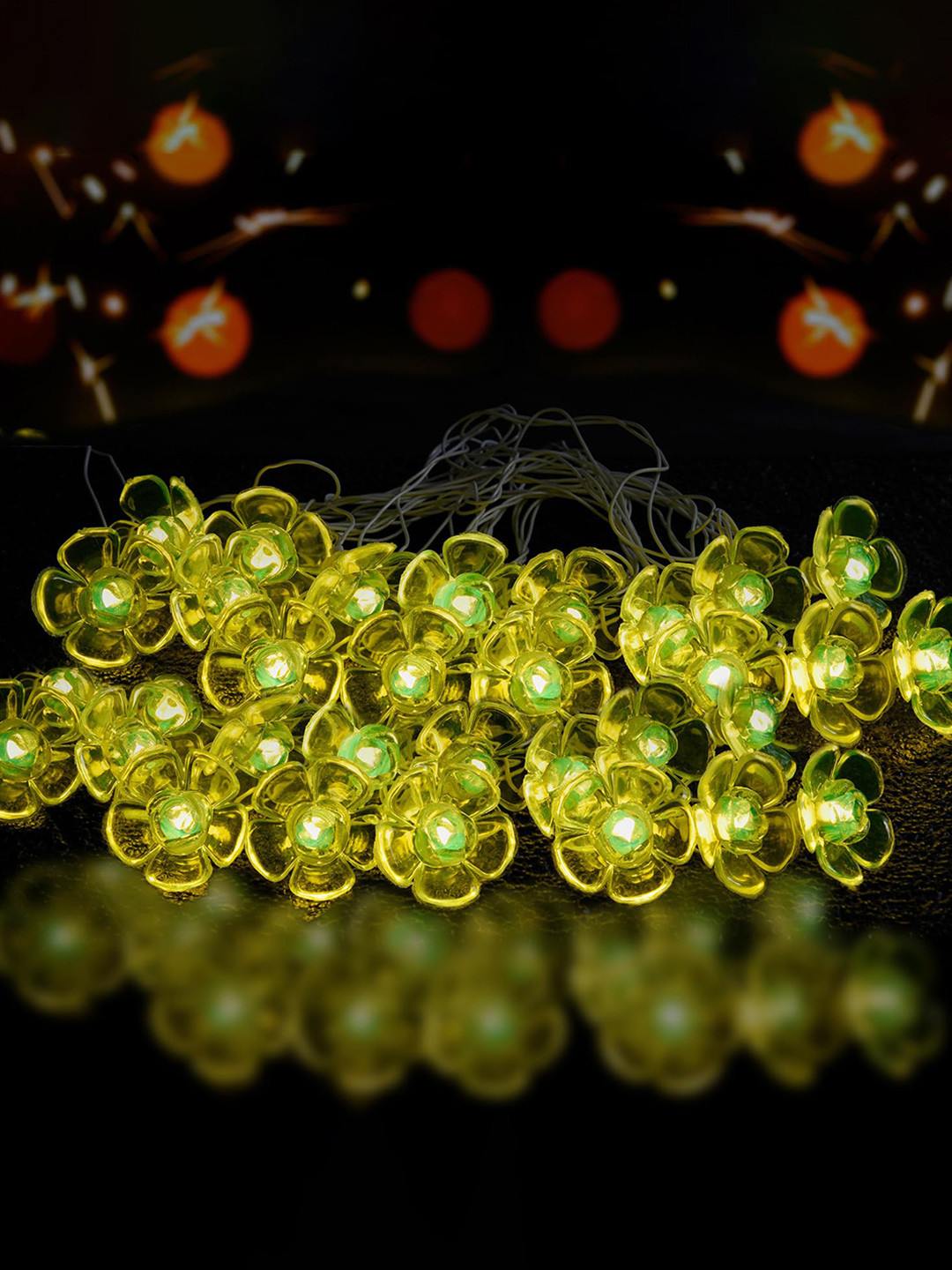 Kuber Industries 10m Green More than 360 LEDs Floral Shape String Lights