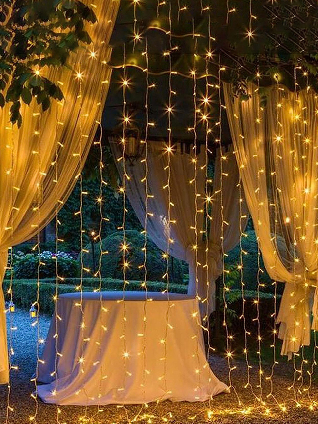 Kuber Industries White Strings Fairy Curtain 300 LED Lights