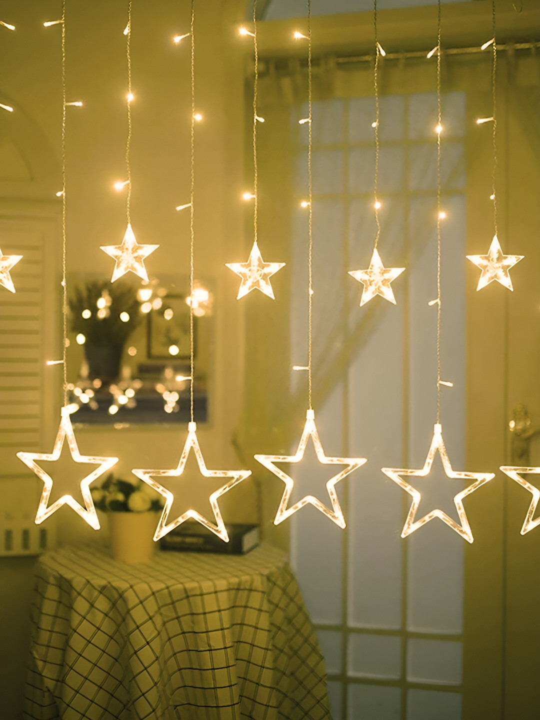 Kuber Industries White 1 Pieces 12 LED String Lights