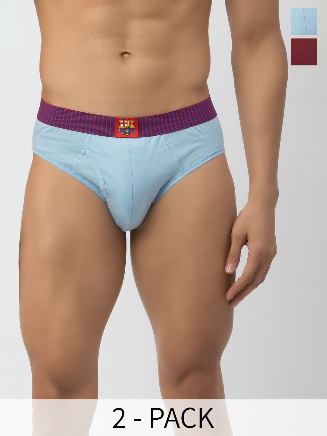 John Players Pack Of 2 Barcelona Champion Printed Rash-Free Pure Cotton Briefs COMBOJP07S