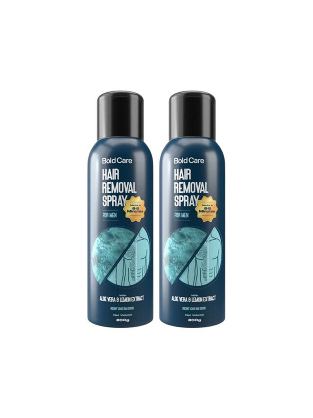 Bold Care Set Of 2 Hair Removal Spray With Aloe Vera & Lemon Extract - 200g Each
