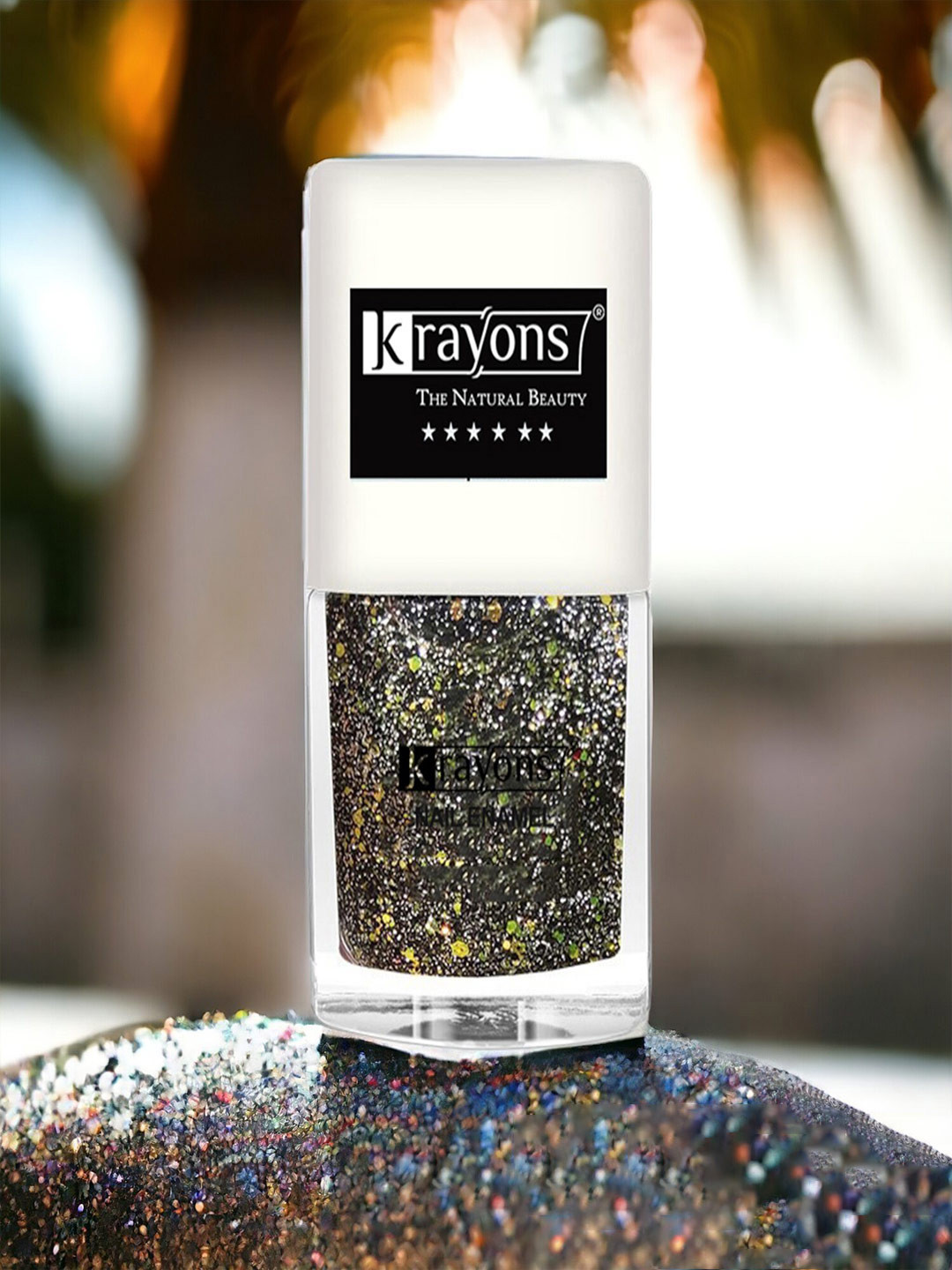 krayons Long Lasting Glitter Nail Paint - 5 ml - Lime Green- 91