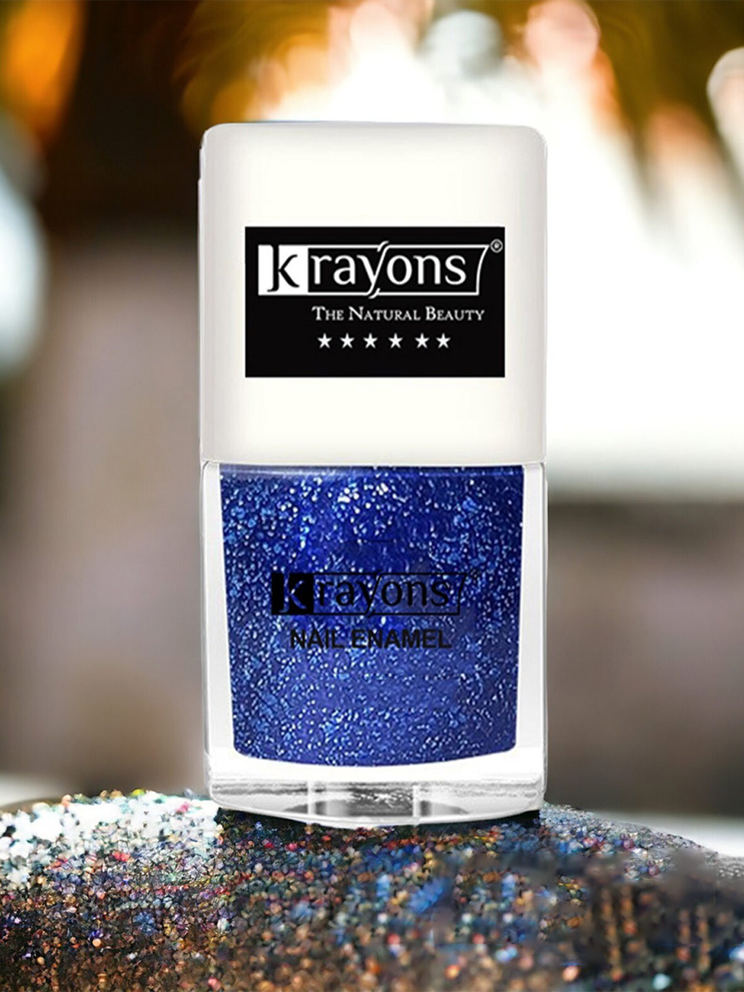 krayons Long Lasting Glitter Nail Paint - 5 ml - Blue - 93