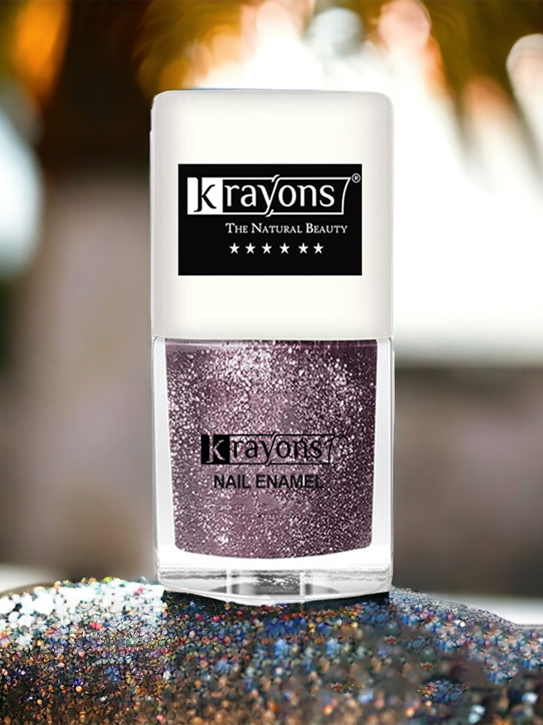 krayons Long Lasting Glitter Nail Paint - 5ml - Light Violet 94