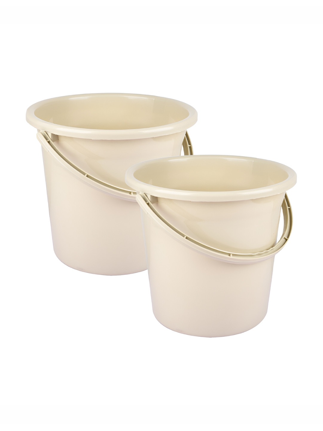 Kuber Industries Beige Set Of 2 Bathroom Buckets - 18L each