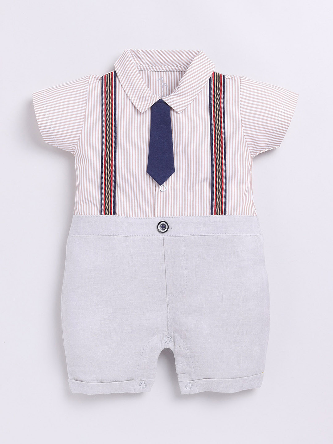 BABY GO Infant Boys Striped Pure Cotton Romper