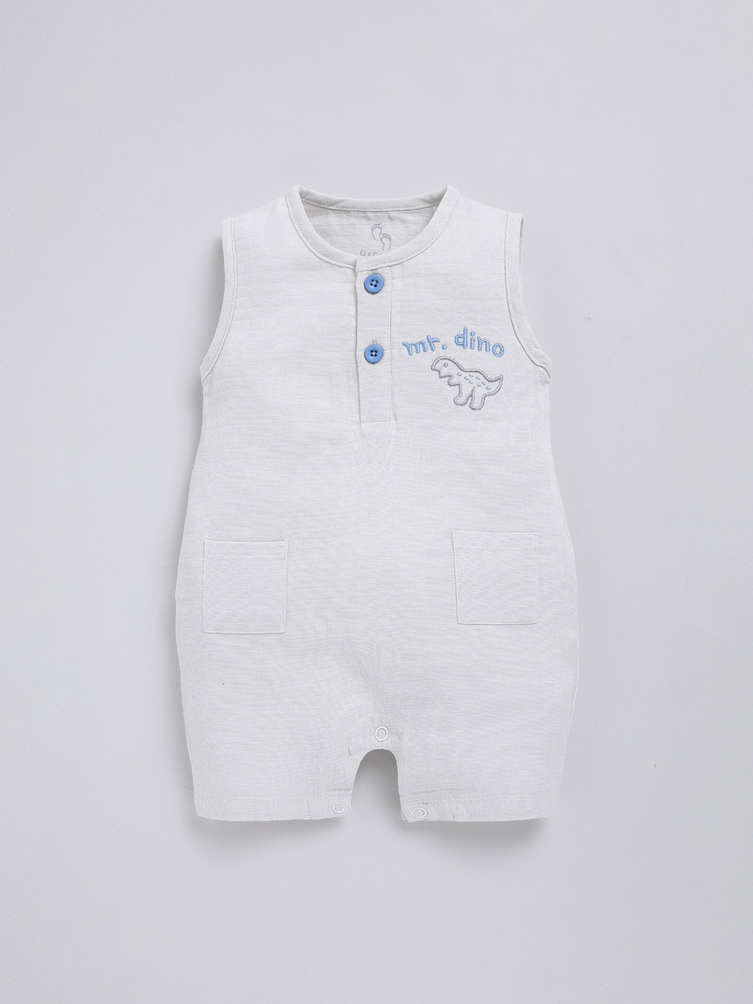 BABY GO Infant Boys Round Neck Sleeveless Pure Cotton Romper