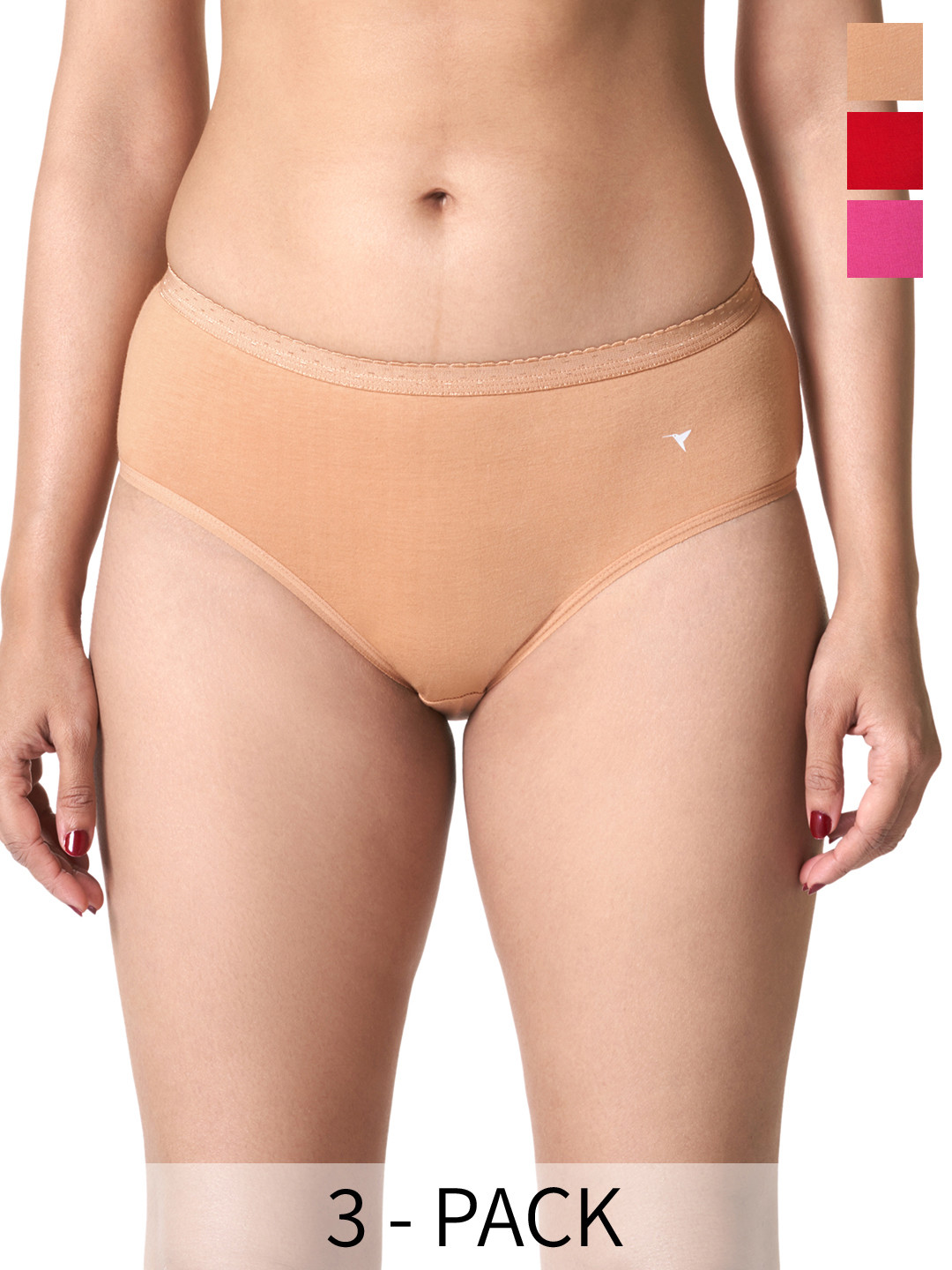 BLOSSOM Women Cotton Outer Elastic Hipster Combo- PASSION PANTY 3 PACK