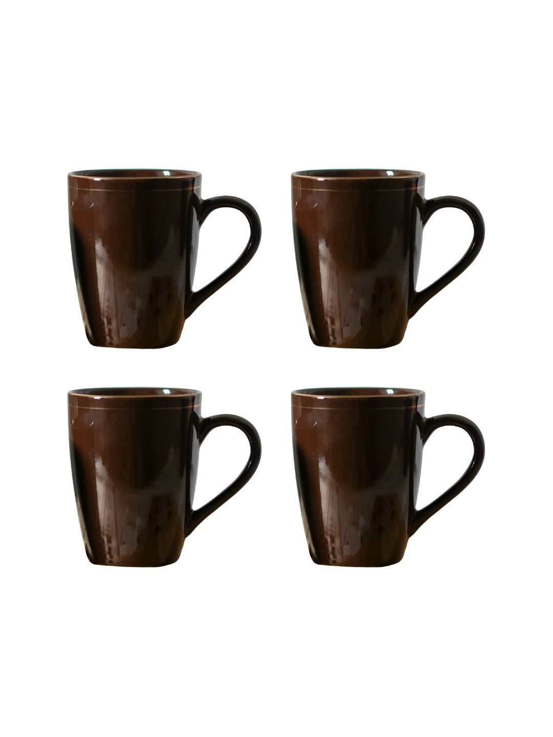 Femora I Love U Forever Brown Ceramic Microwave Safe 4 Piece Mugs-360ml