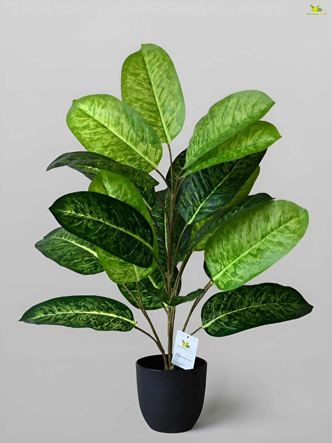 Blooming Floret Green Tropical Snow Artificial Plant With Pot