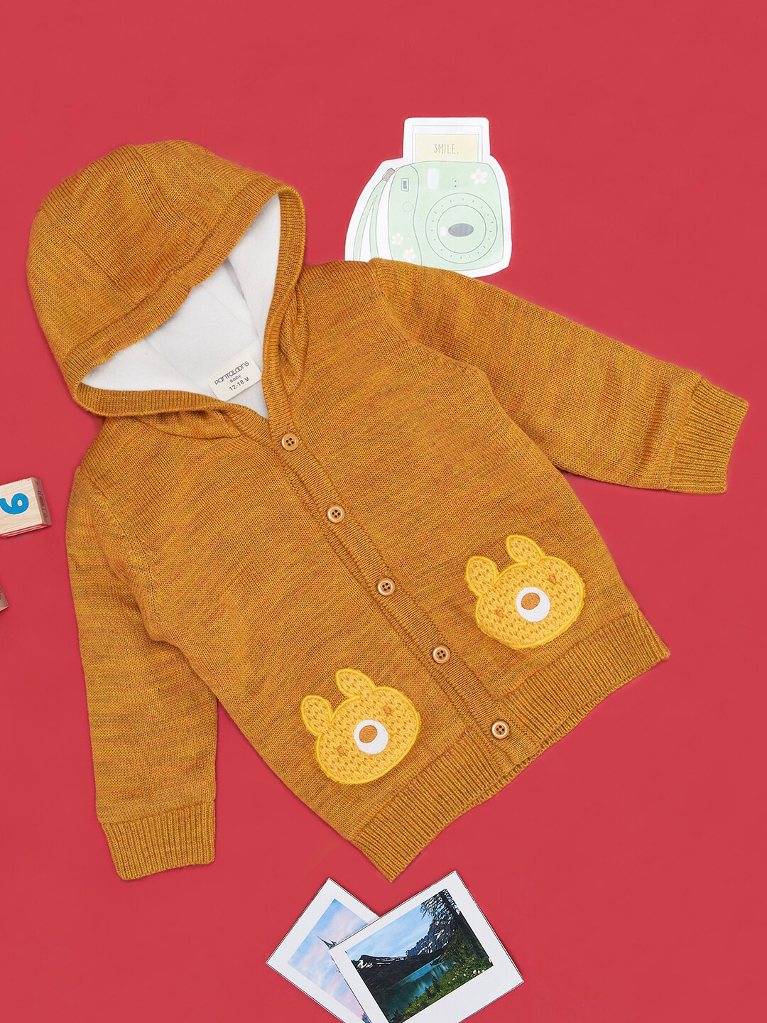 Pantaloons Baby Boys Hooded Cotton Cardigan Sweaters