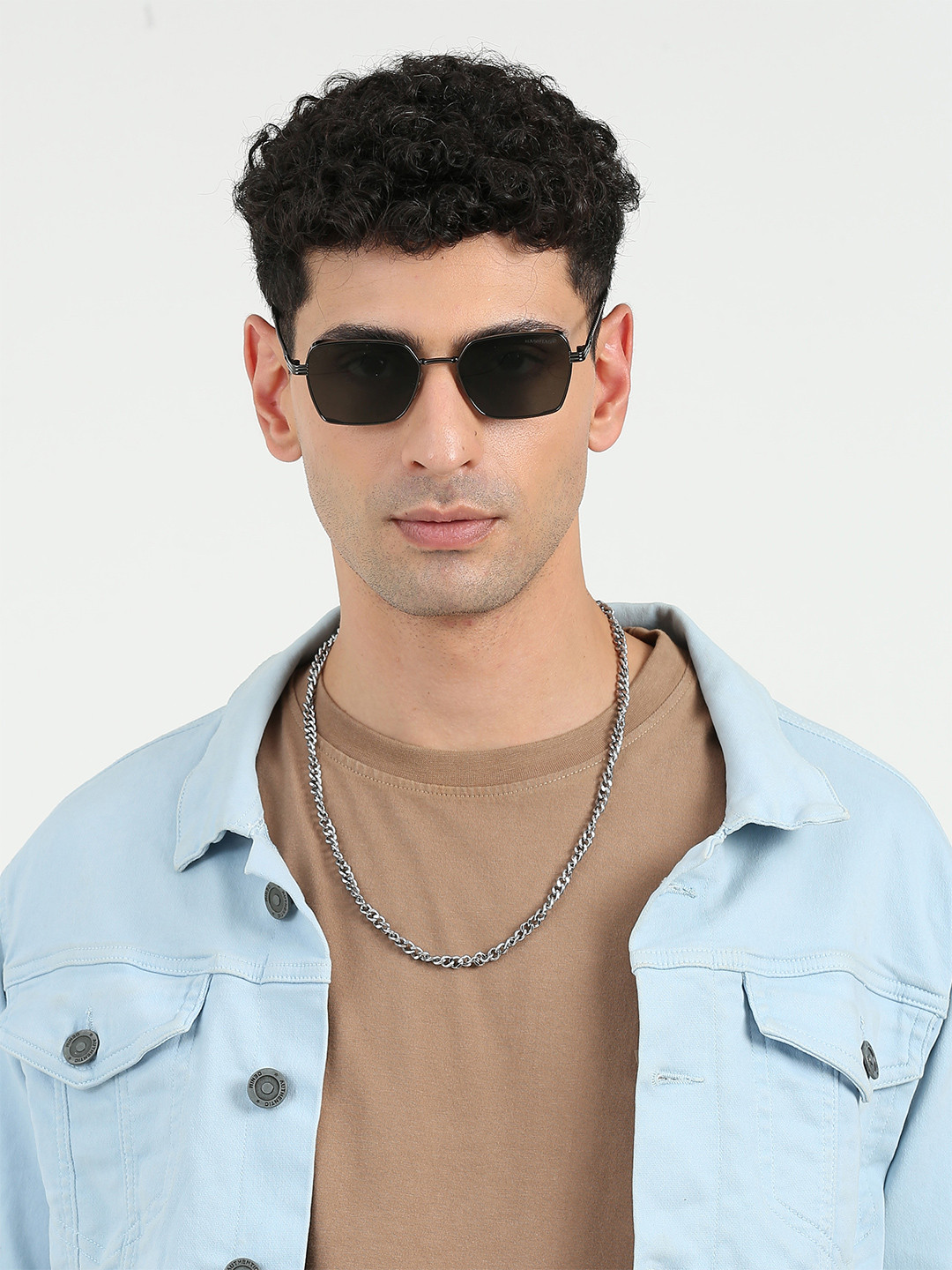 HASHTAG EYEWEAR Men Square Sunglasses with UV Protected Lens