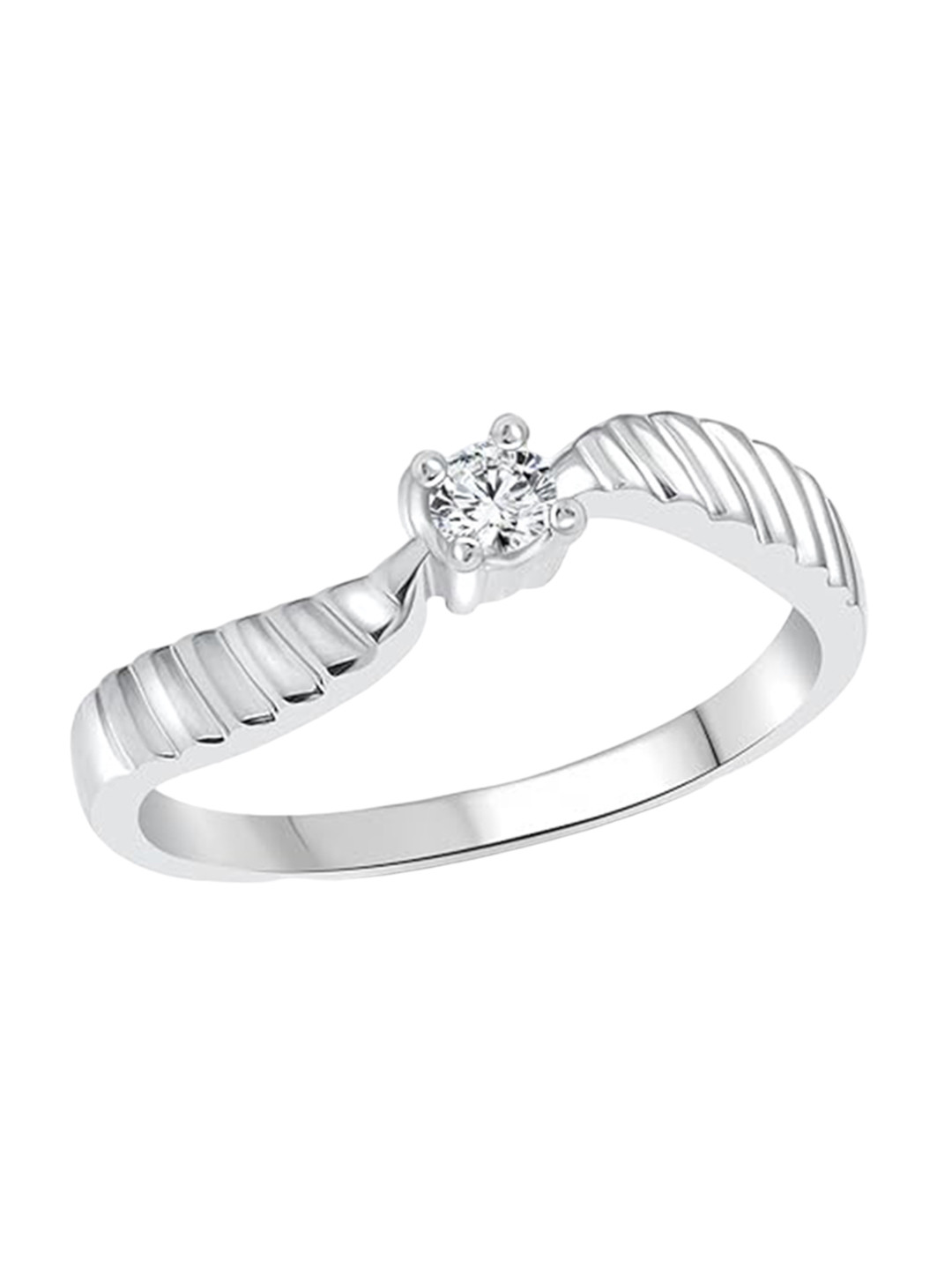 Vighnaharta Set Of 2 Brass-Plated Cubic Zirconia Finger Rings