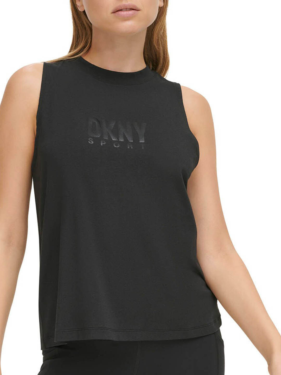 DKNY Typography Print Round Neck Sleeveless Top