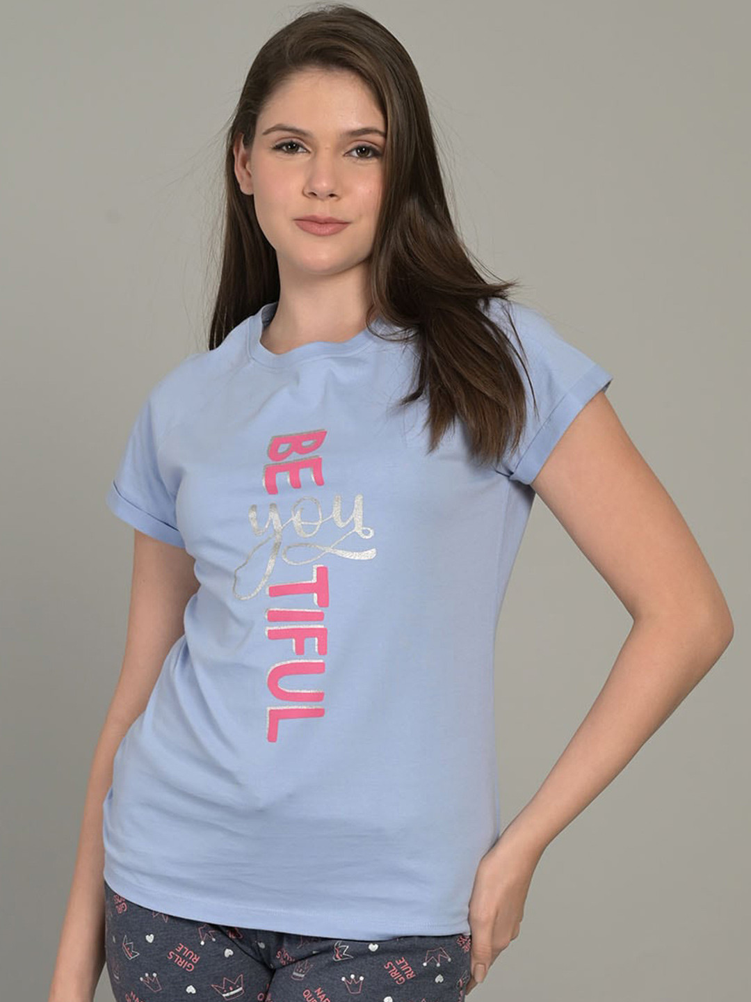 MAYSIXTY Typography Printed Pure Cotton T-shirt