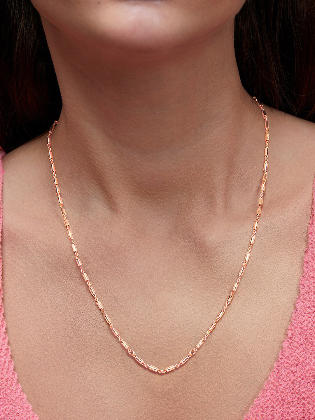 AIKA BY MINUTIAE Brass Rose Gold-Plated Minimal Chain