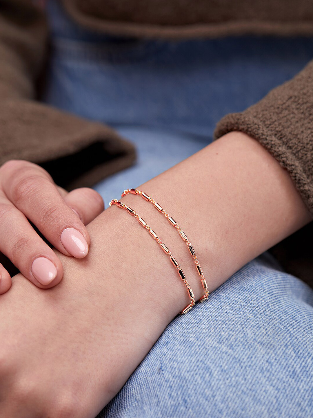 AIKA BY MINUTIAE Rose Gold-Plated Link Bracelet
