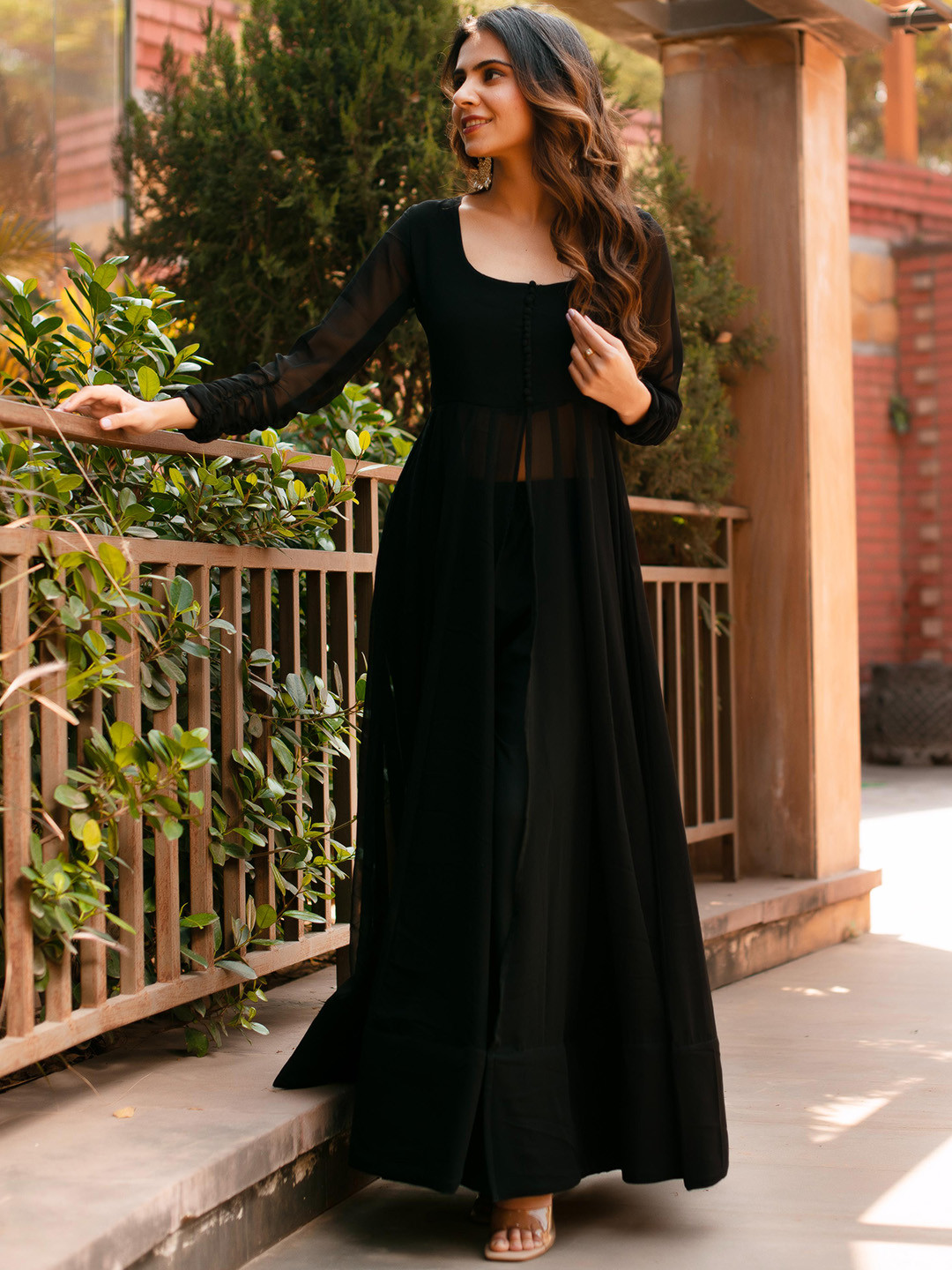 Calmna High Slit Tunic With Trousers Ethnic Co-Ords
