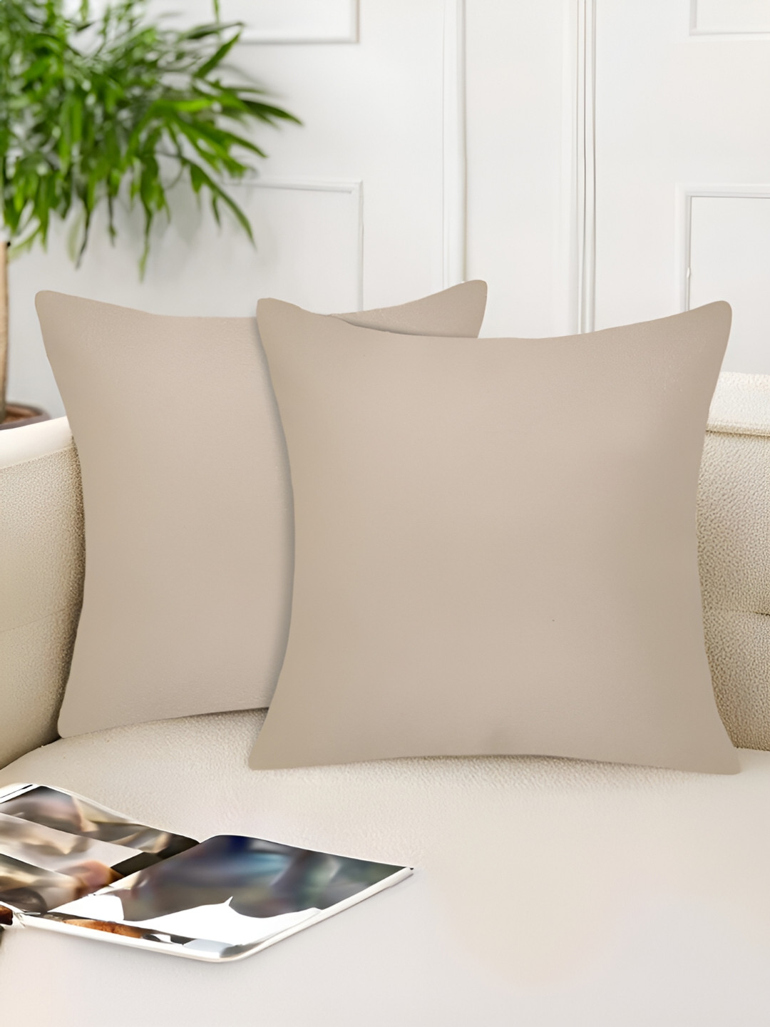 Tesmare Durable & Skin-Friendly Faux Leather Ultra Soft 2 Pcs Cushion Covers -20x20In