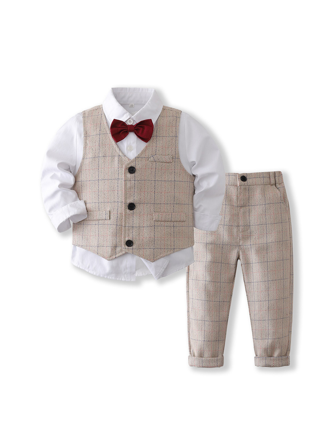 StyleCast x Revolte Boys Khaki Shirt Collar Top with Trousers