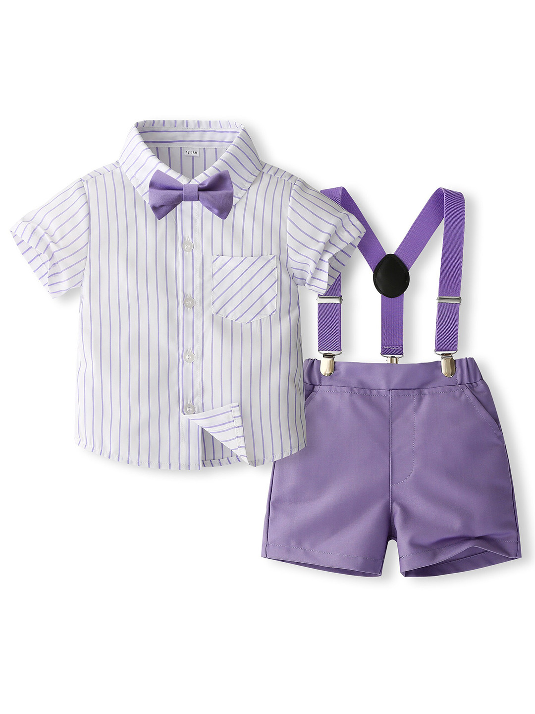 StyleCast x Revolte Boys Striped Pure Cotton Three Piece Suit